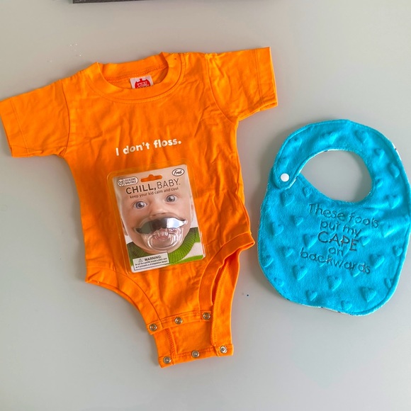 DONATED - Funny Baby Gift Bundle - Brand New Items - Infant 0-6 months - Picture 1 of 6